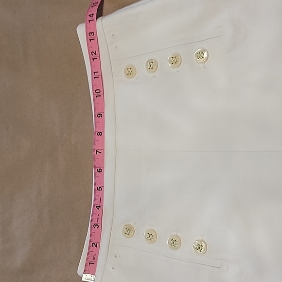 The Limited Scandal Collection Size 2 Ivory Pencil Skirt with Button Detail - Picture 3 of 10